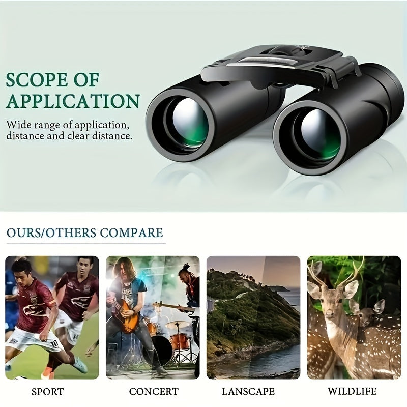 500X25 HD Binoculars BAK4 Optics For Sports Camping Travel