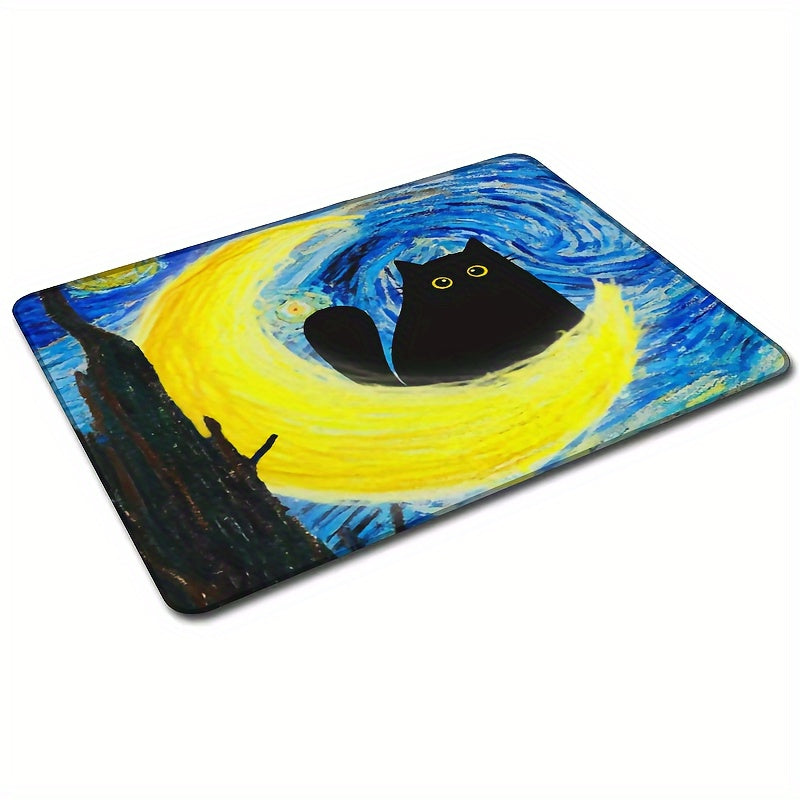 Kitten Print Mouse Pad, Washable Non-slip Office Computer Line Mouse Pad