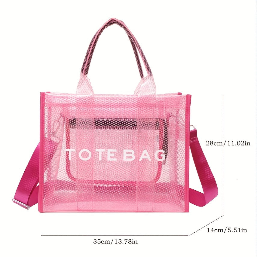 Women's PVC Jelly Crossbody Shoulder Bag Tote Handbag