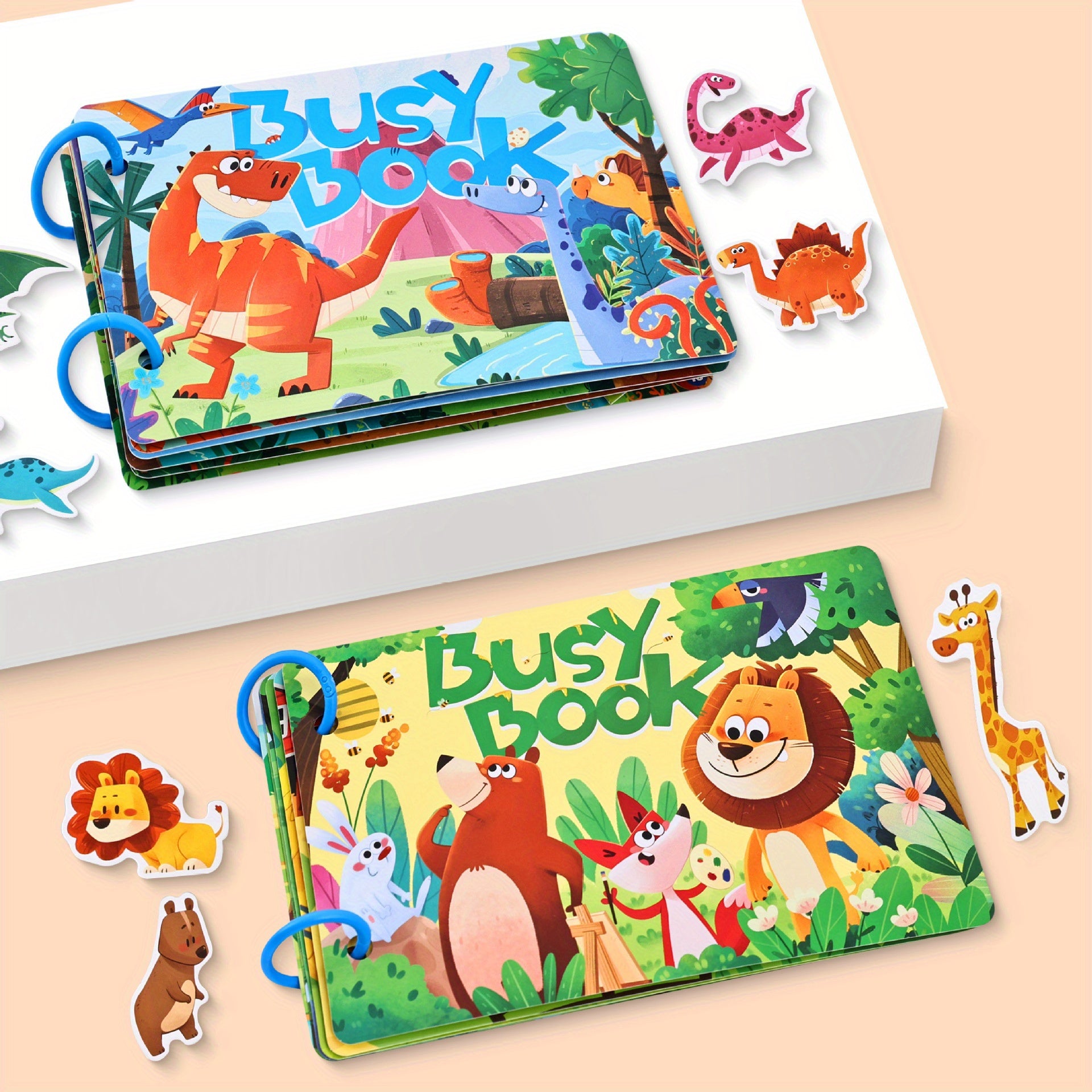 Busy Book Sticker Puzzle Toy - Marine Life, Transportation & School