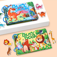 Busy Book Sticker Puzzle Toy - Marine Life, Transportation & School
