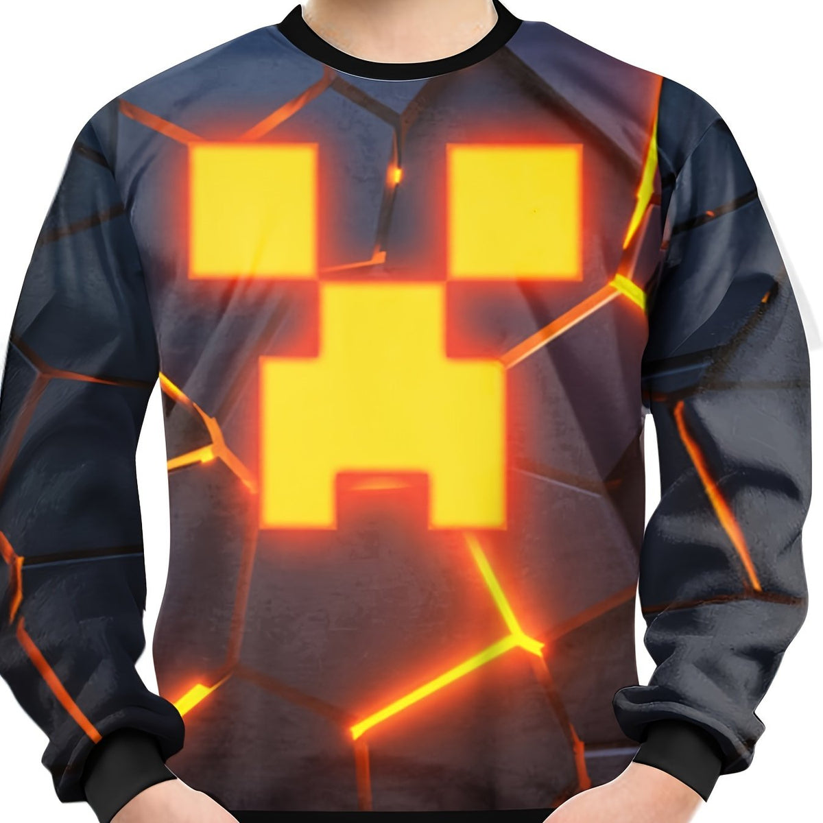 3D Pumpkin Face Print Kid's Sweatshirt Halloween Unisex Pullover