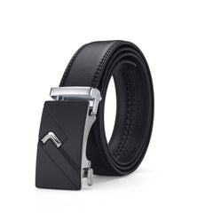 Men's Leather Belt Automatic Buckle Business Waist Strap
