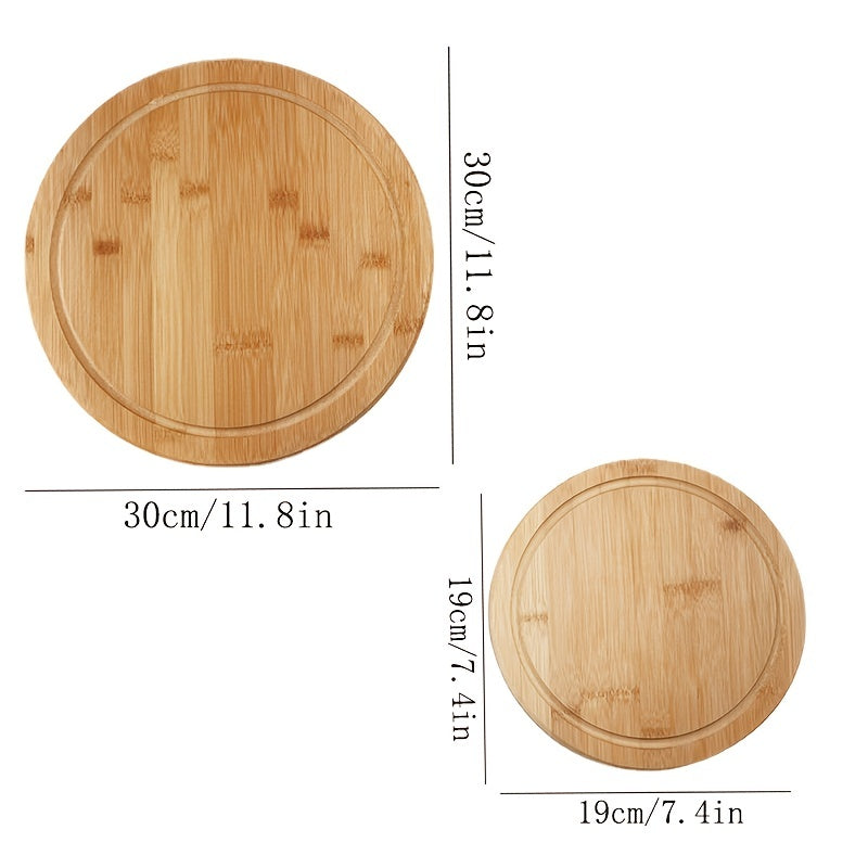 Natural Bamboo Round Cutting Board for Kitchen Chopping