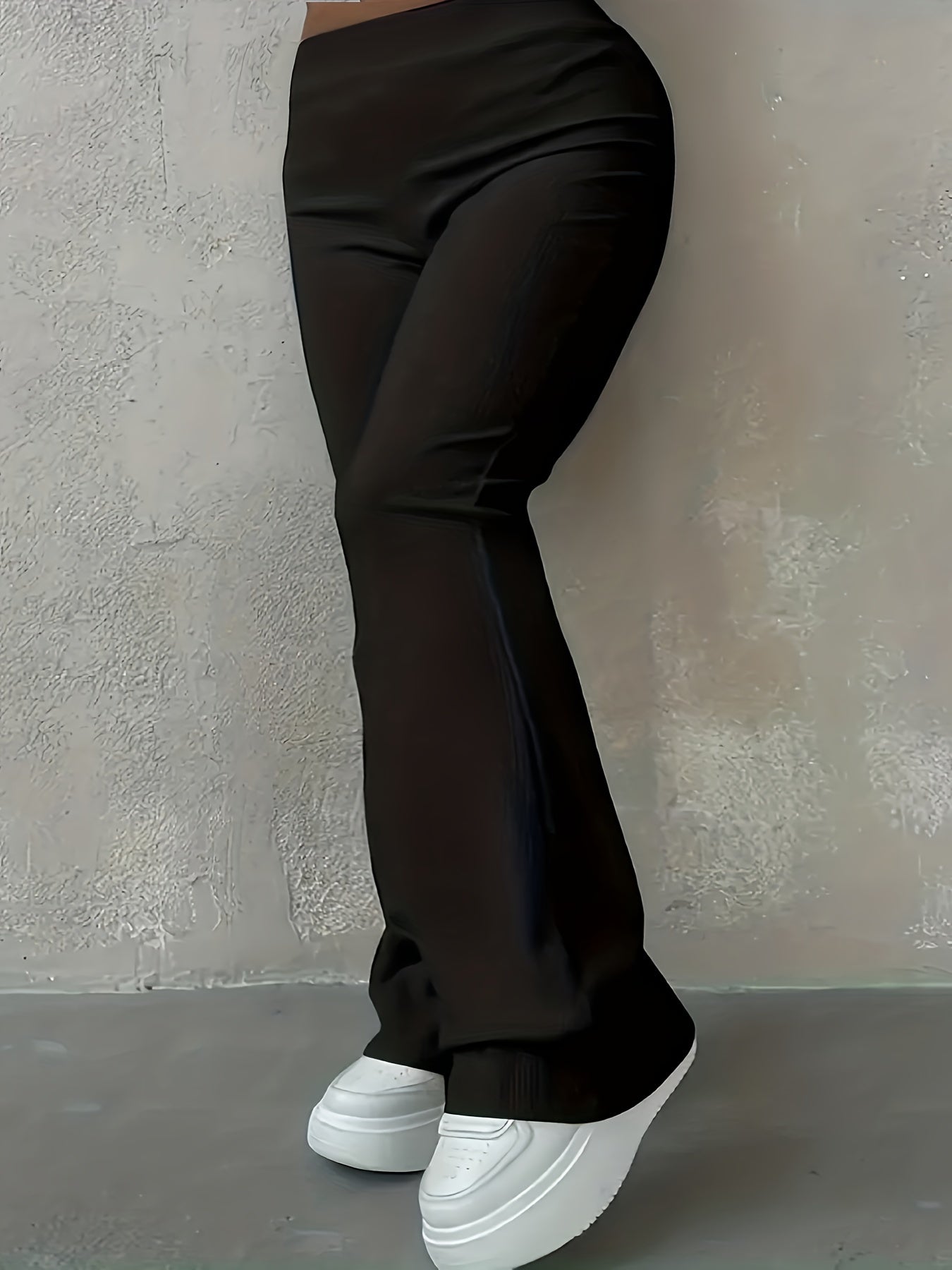  High Rise Stretch Flared Leg Trousers