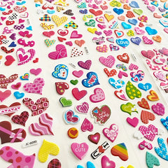 12 Sheets 3D Waterproof Cartoon Stickers for Kids Toddlers Boys Girls