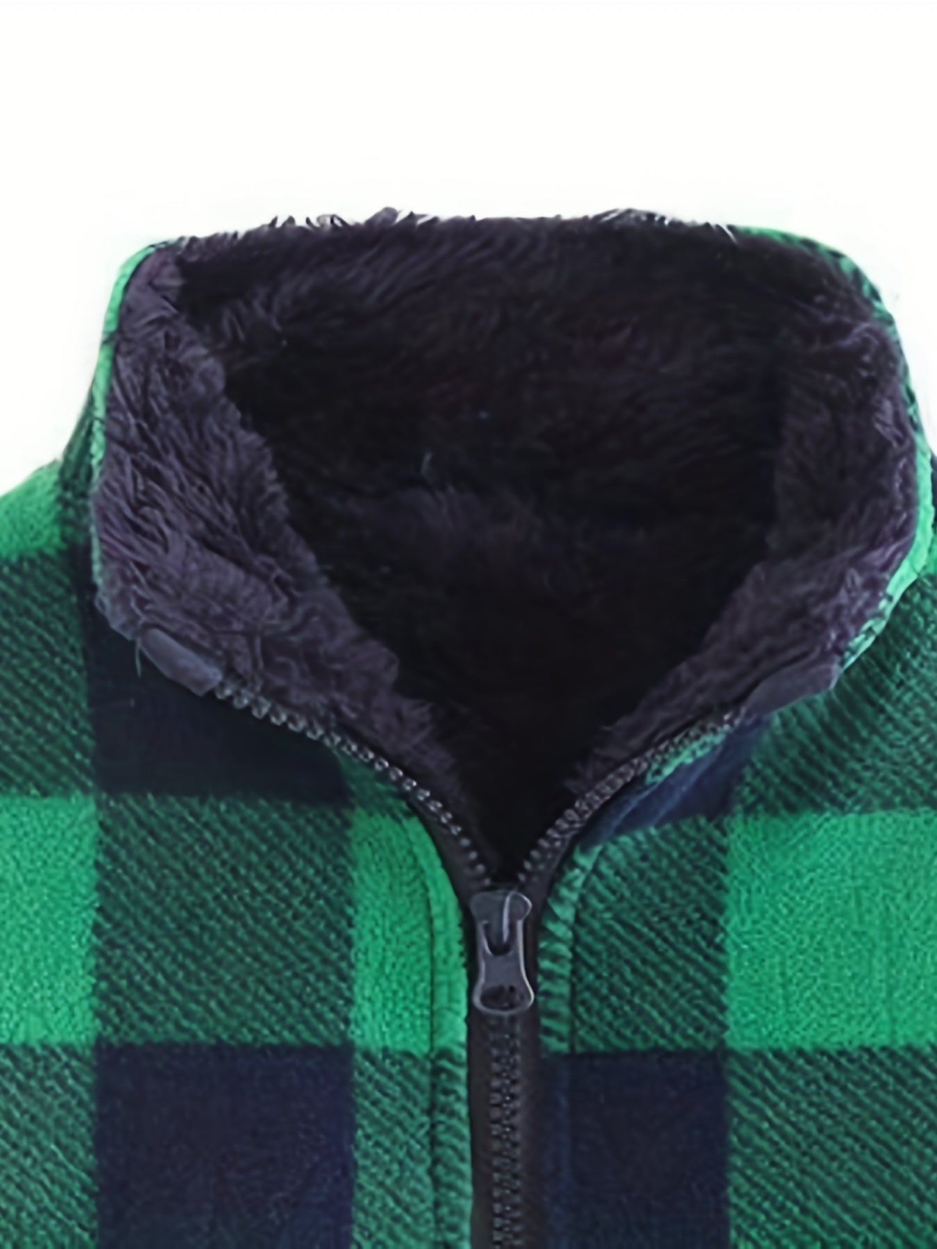 Toddler Baby Boys Plaid Zipper Vest Fleece Jacket Winter Outwear