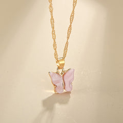 Butterfly Pendant Necklace Dainty Chain Neck Jewelry Birthday Gift