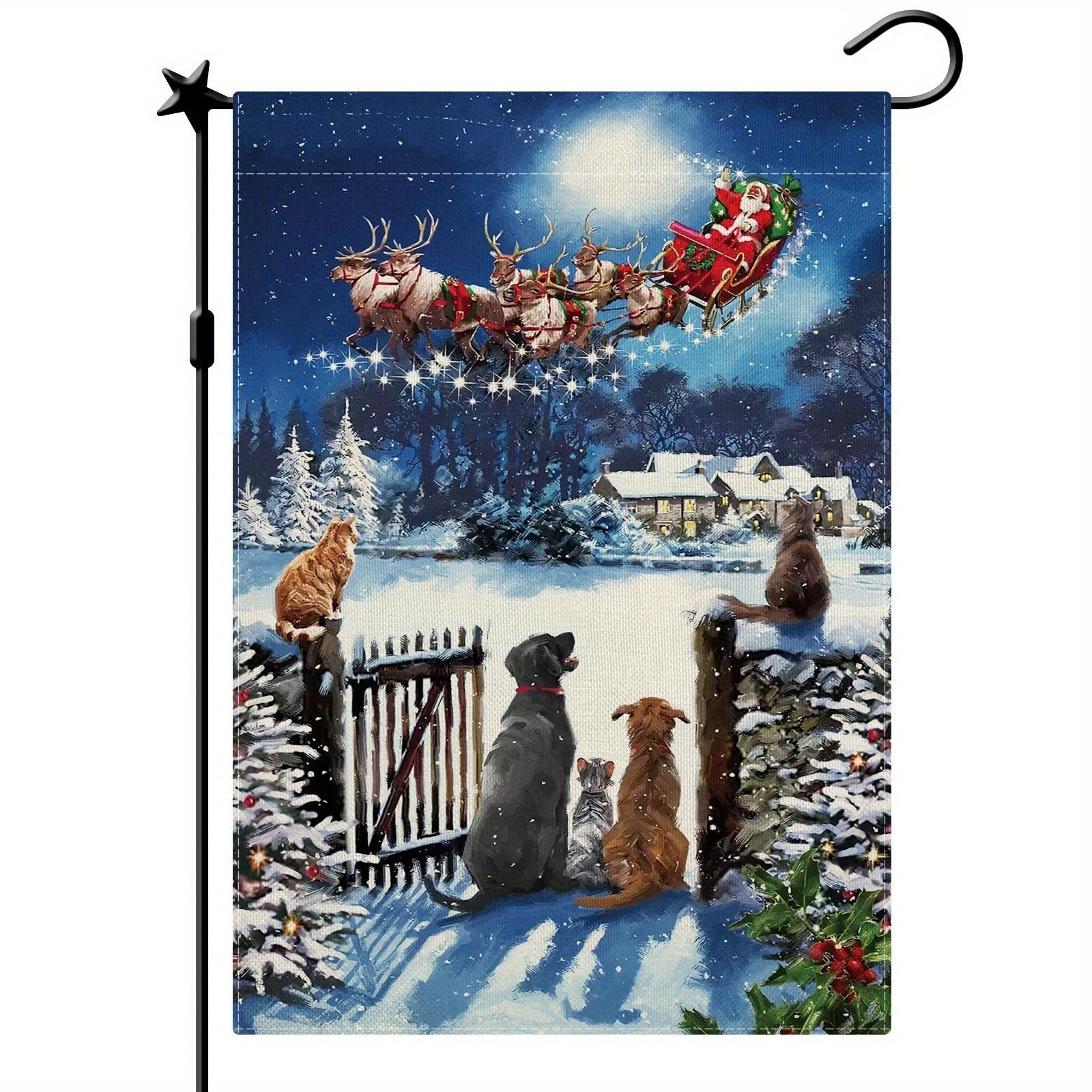 Christmas Garden Flag For Outside Double Sided Winter Yard Flag