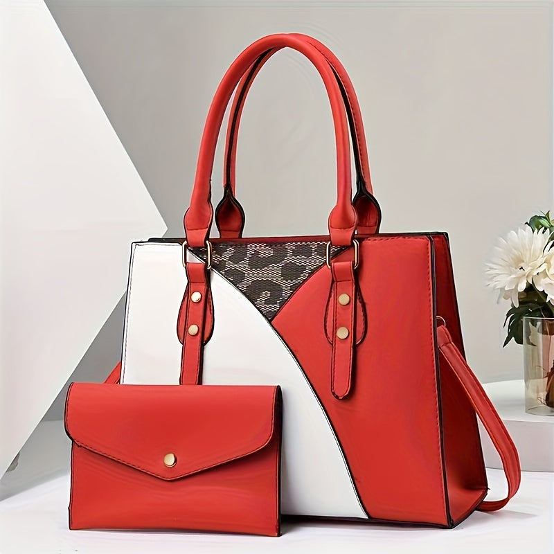 Large Capacity Business Handbag With Clutch Bag Set