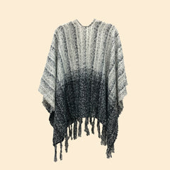 Gradient Shawl Wrap Tassel Poncho Cape Cardigan Sweater