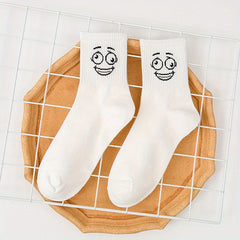 Expression Print Crew & Funny Mid Tube Socks Women's Stockings