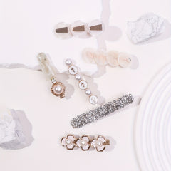 6pcs Pearl Flower Hair Clips Bobby Pin Hair Slides Non Slip Hair Decoration