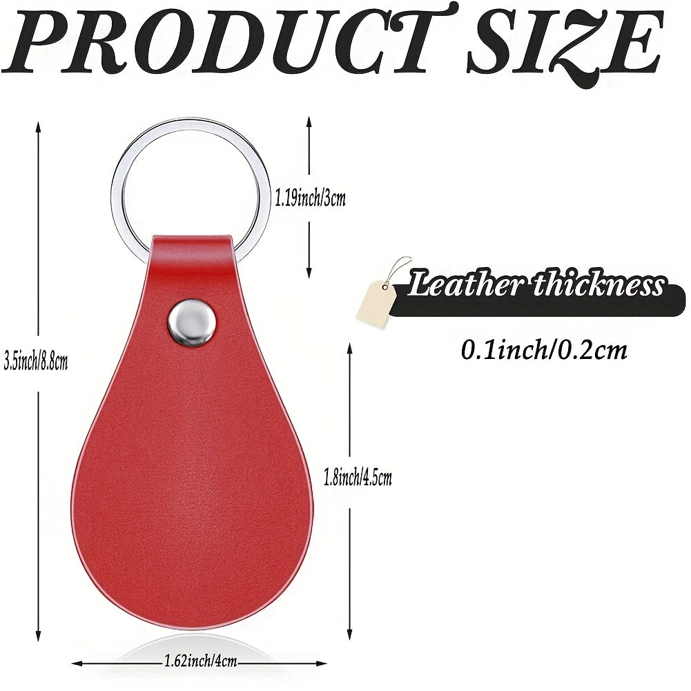 30pcs DIY Leather Key Fob Kit with Rivets and Key Rings