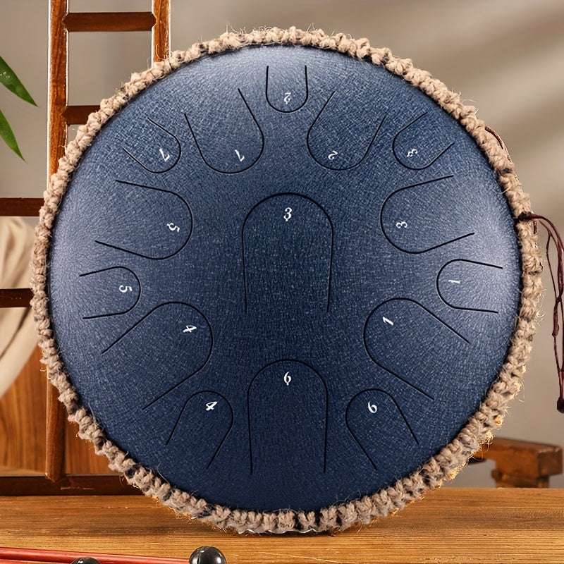 Steel Tongue Drum 15 Tone Handheld Tank Drum Percussion Instrument
