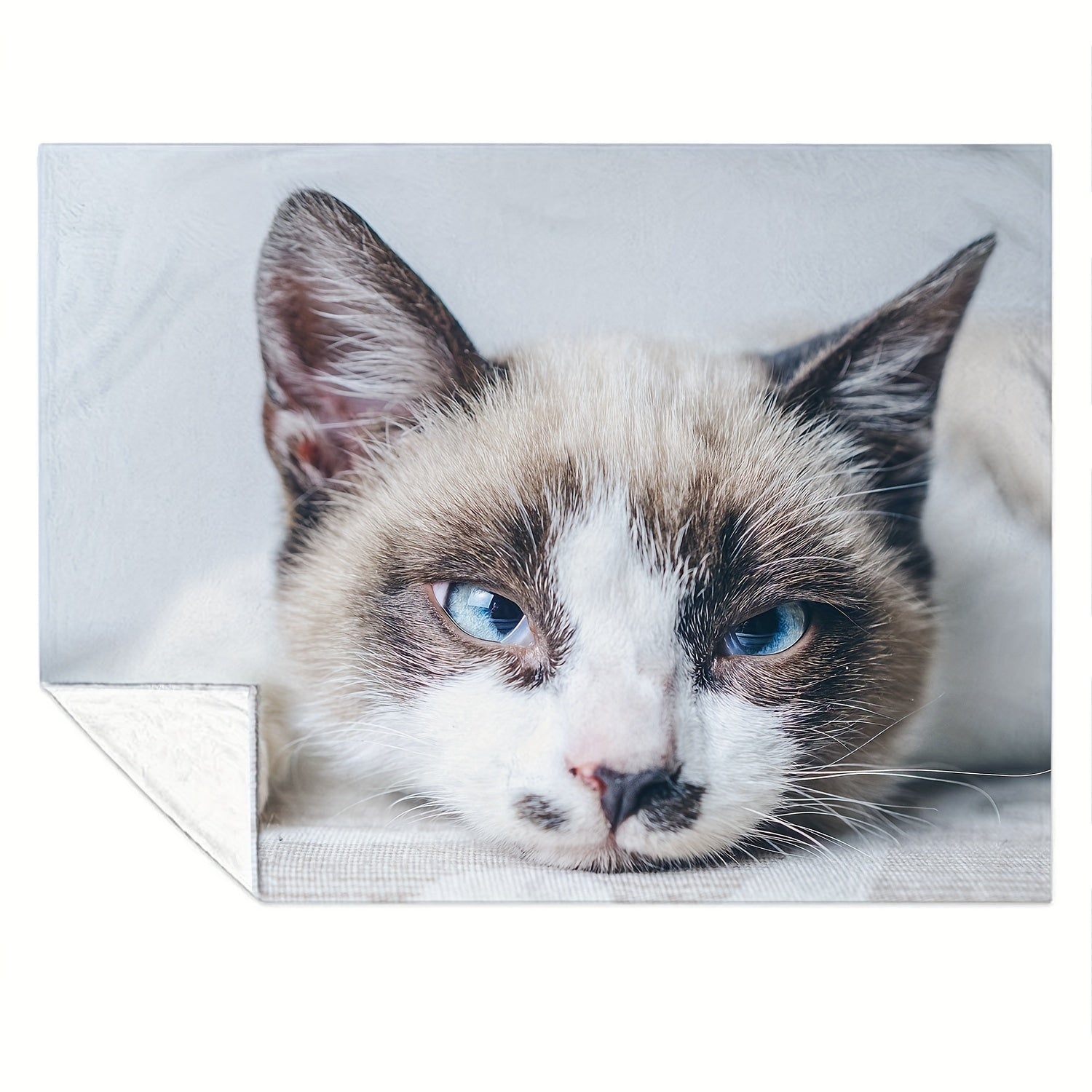 Creative Cat Blanket Fluffy Flannel Soft Lightweight Blanket for Sofa Bed Couch