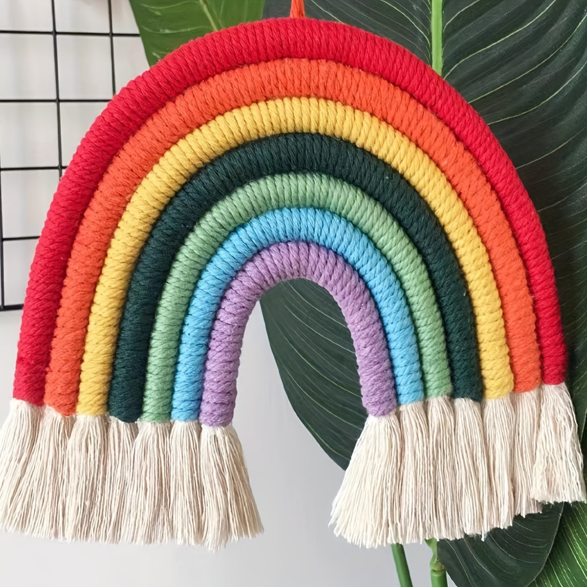Rainbow Tassel Garland Macrame Wall Hanging Bohemian Decoration