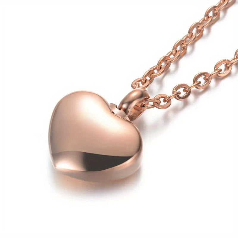 Heart Locket Urn Necklace Stainless Steel Cremation Jewelry for Women