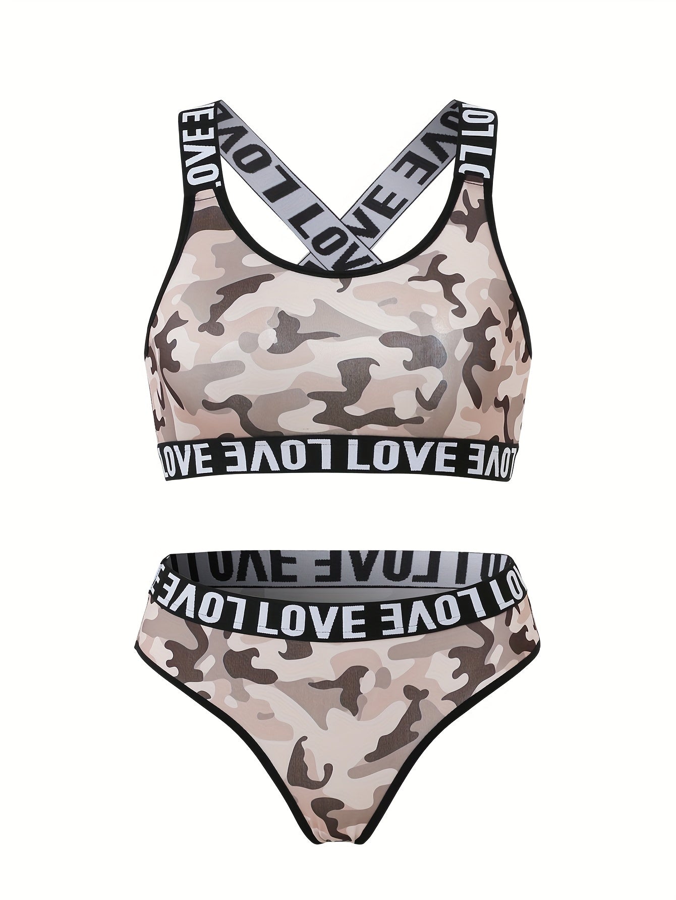 Criss Cross Back Bra & Panties Set Women's Lingerie