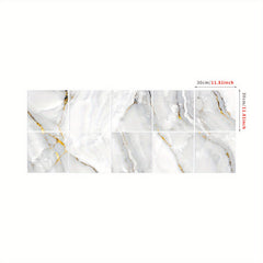 Grey Marble Pattern Floor Sticker Peel Stick Tile Waterproof Bathroom Kitchen