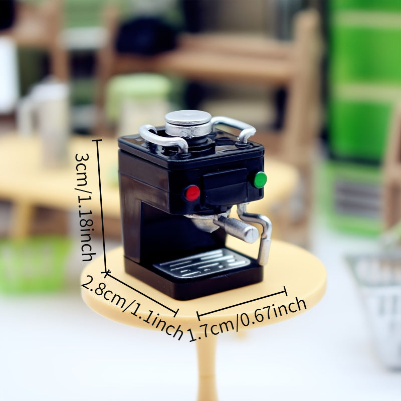 2pcs Mini Dollhouse Coffee Machine, DIY Kitchen Decor Accessory