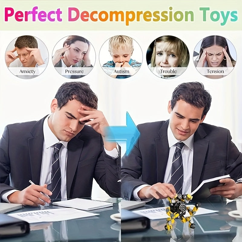 8pcs Transformable Fidget Spinners Deformation Robot Toys