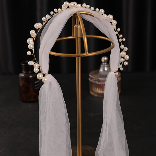 Bridal Headpiece Faux Pearl Soft Chain Hairband Hair Accessories Wedding