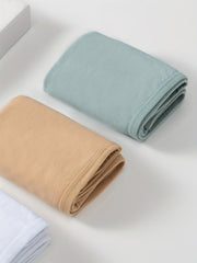 5 Pack Plus Size Solid High Rise Panties Women's Plus Basic Comfort Panties