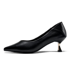 Pointed Toe Kitten Heel Pumps Women's Slip-On High Heels