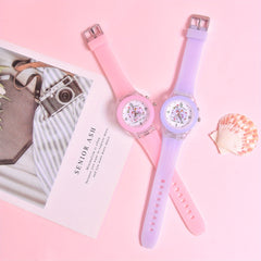 Girls' Reindeer Light Up Watch Set with Silicone Strap