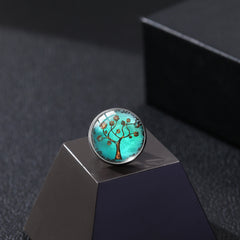 Crystal Glass Tree Of Life Shirt Button Keepsake