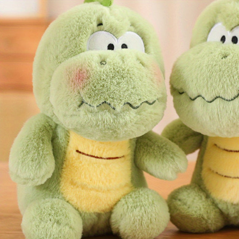 2pcs Dinosaur Plush Dolls Soft Green Cartoon Animal Toys Yellow Belly