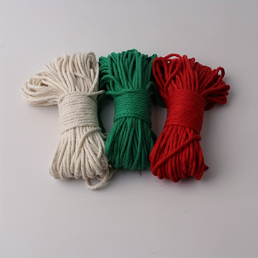 3pc Macrame Cord Christmas Decor Cotton Threads DIY Christmas Tree Ornaments