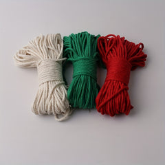 3pc Macrame Cord Christmas Decor Cotton Threads DIY Christmas Tree Ornaments