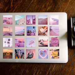 116pcs Purple Pink Photo Stickers Notebook Ipad Decoration