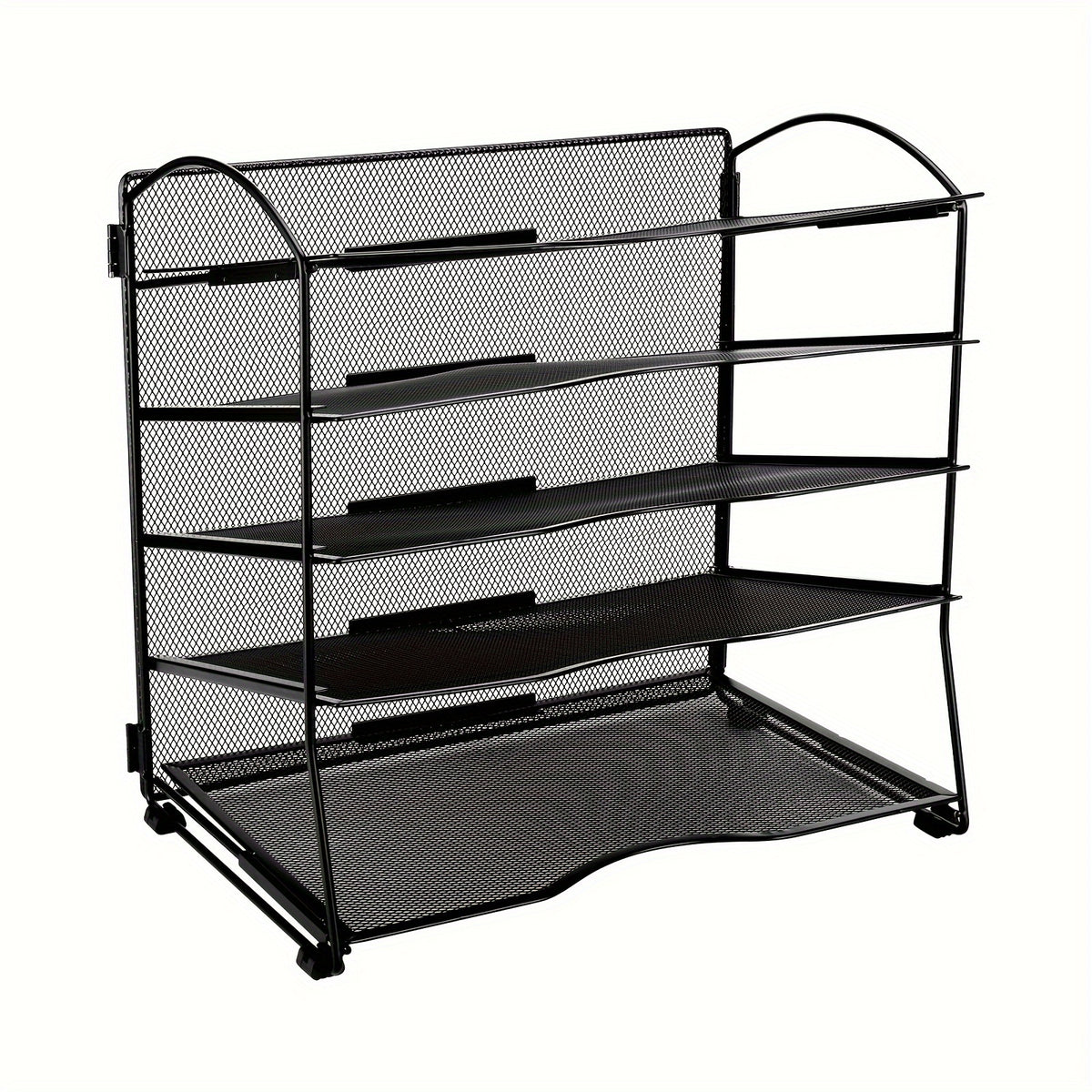 Iron 5 Layer Grid Desktop Tray Organizes Mail & Documents on Desks