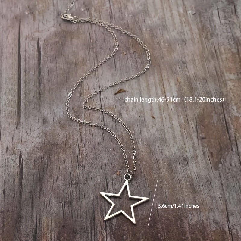 Y2K Big Hollow Star Pendant Necklace