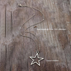 Y2K Big Hollow Star Pendant Necklace