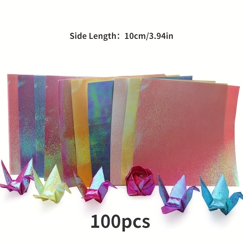 100pcs Mixed Glitter Origami Paper Set for DIY Crafts Projects