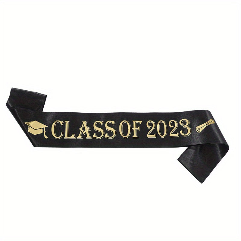 Graduation Party Crown Shoulder Strap Ribbon Golden Letter