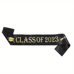 Graduation Party Crown Shoulder Strap Ribbon Golden Letter