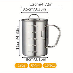Outdoor Stainless Steel Folding Water Cup 12-17oz Boiling Cup