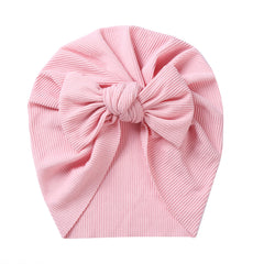 Newborn Infant Bow Decor Head Wrap Beanie Hat Turban Headband Headwear