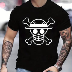 Cartoon Skull Print Men's Sports T-shirt