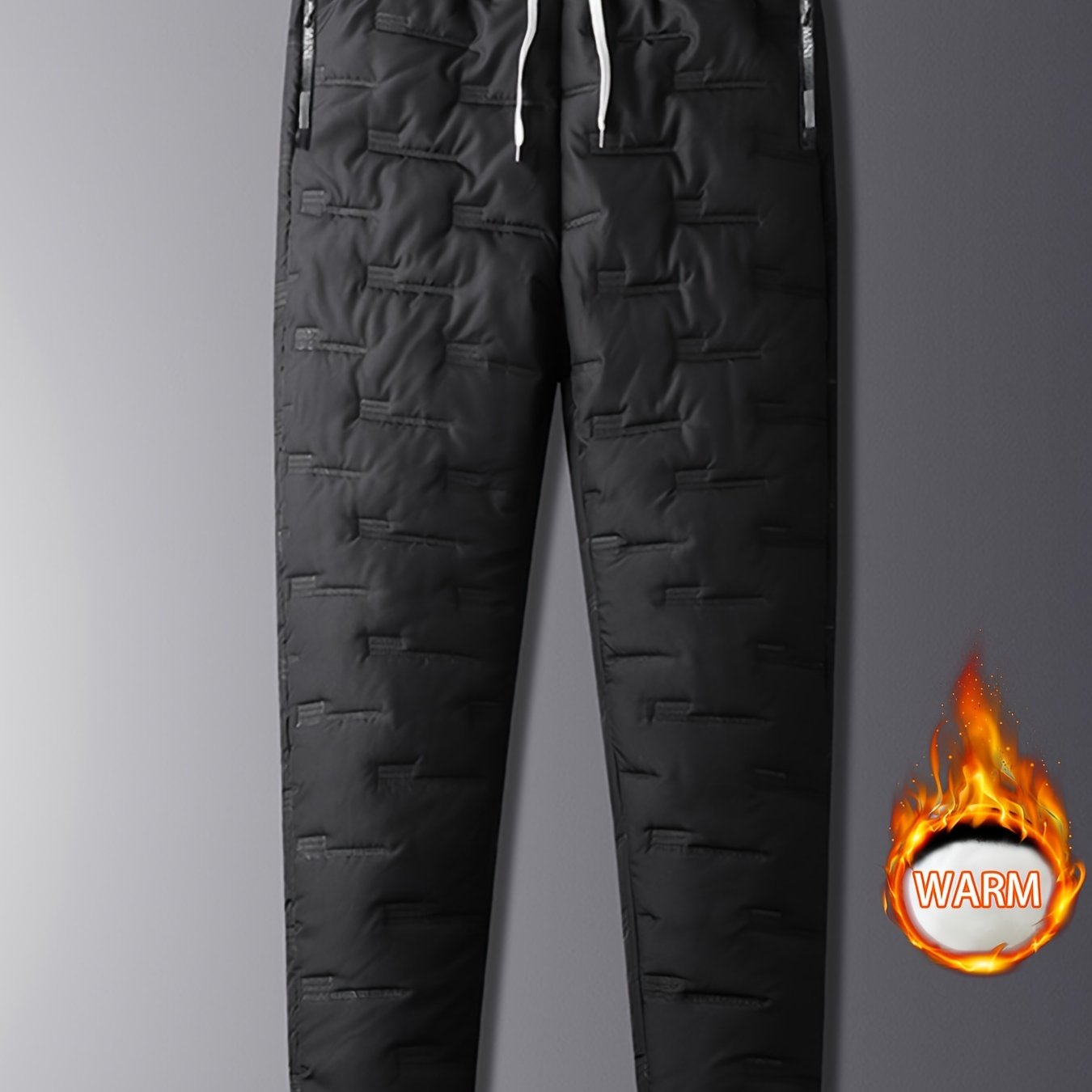 Men's Winter Thick Long Pants Warm Straight Leg Trousers