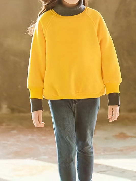 Girls Turtleneck Hoodie Sweatshirt Pullover