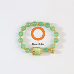 Green Gemstone Lotus Bracelet - Perfect Gift for Her