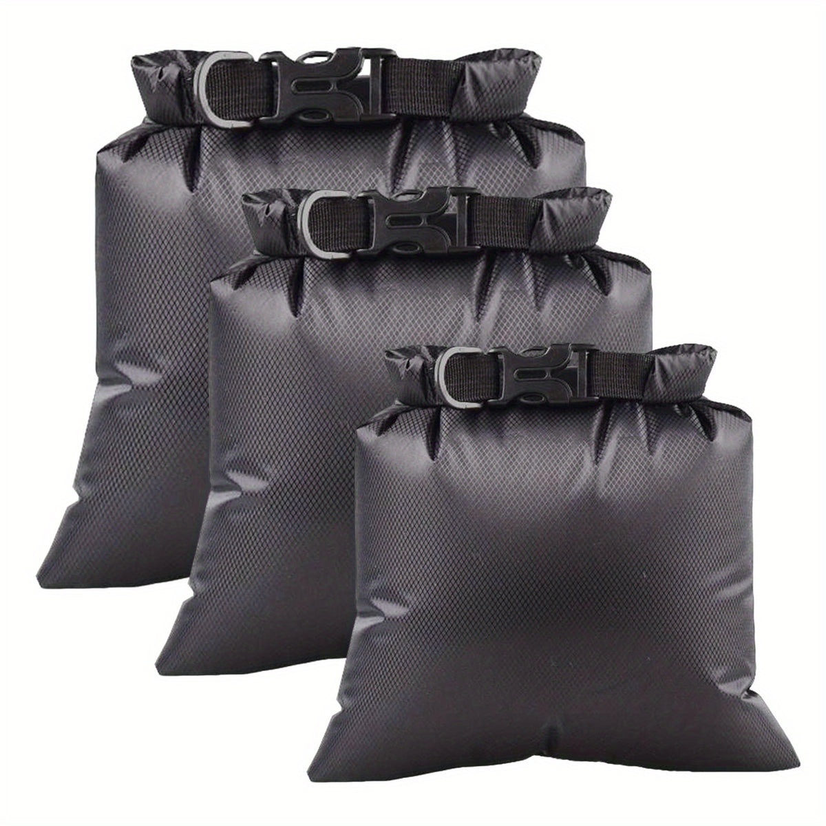 3 Pcs Outdoor Waterproof Rafting Storage Bags with Release Buckle