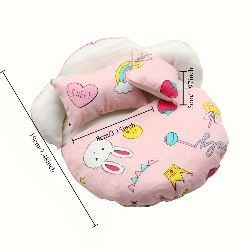 3pcs Cloth Dollhouse Bedding Pillow Set
