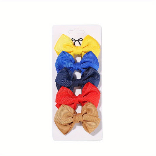 5pcs Bow Hair Clips for Baby Girls